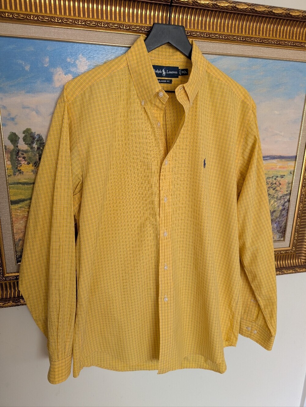 Ralph Lauren Mustard Yellow Button-Down Dress Shirt